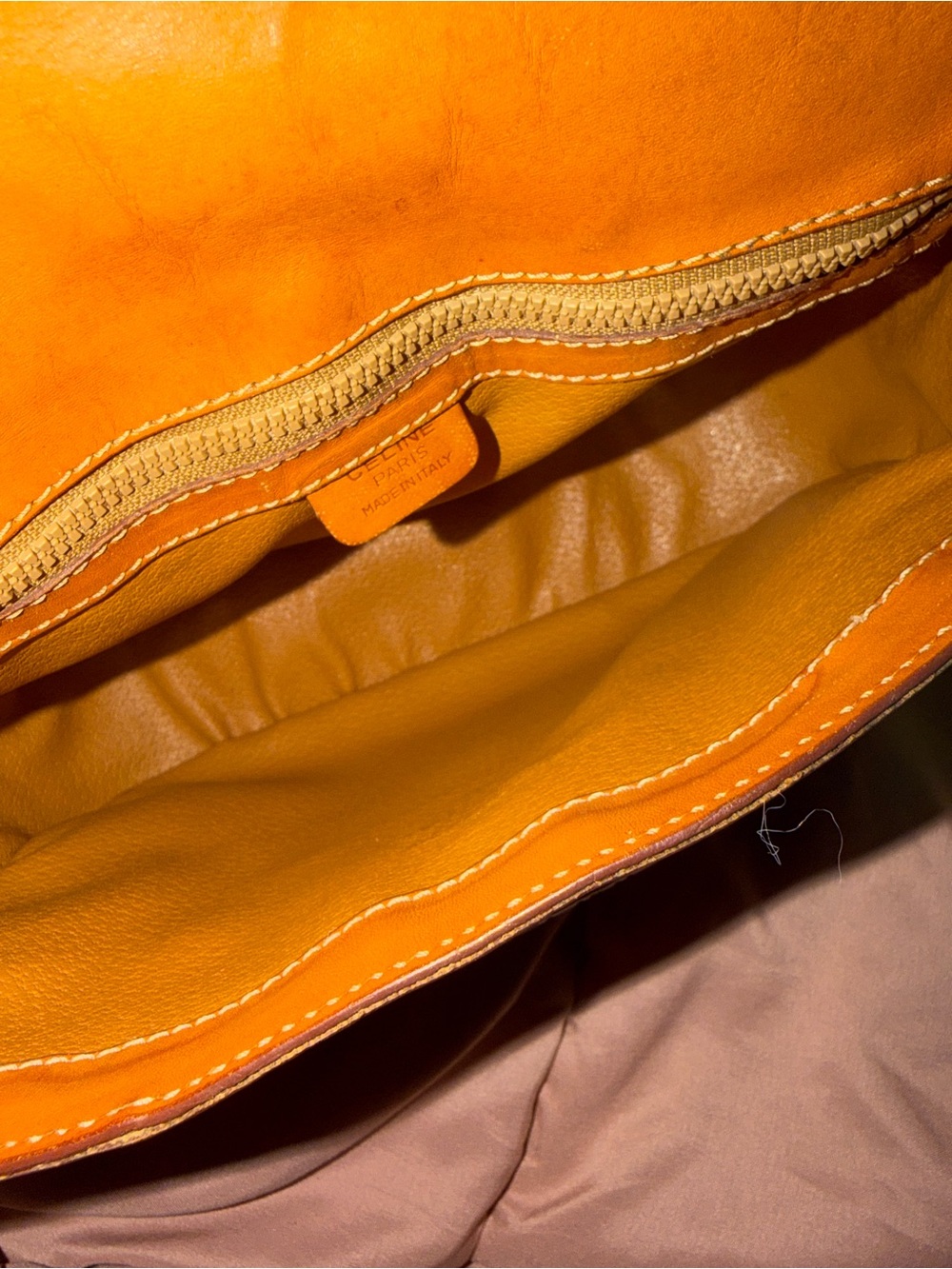 Celine Brown Monogram Shoulder Bag with Tan Trim - Picture 3 of 12
